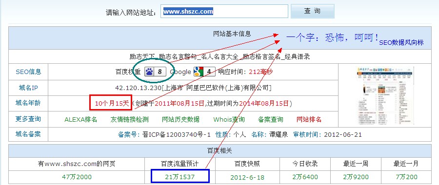 站长工具查询信息