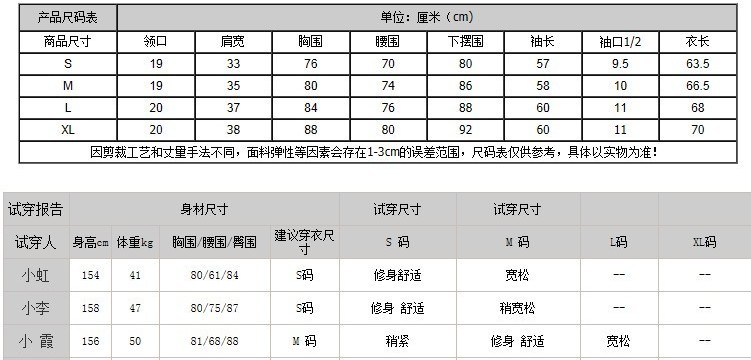 尺码信息