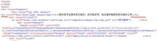 从网站源代码看出h1标签