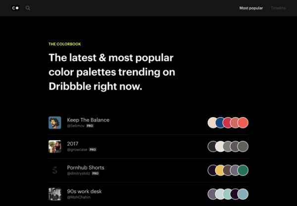 最近Dribbble 流行的配色风格是什么？看这个网站就知道！