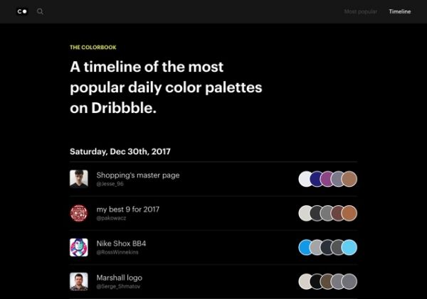 最近Dribbble 流行的配色风格是什么？看这个网站就知道！